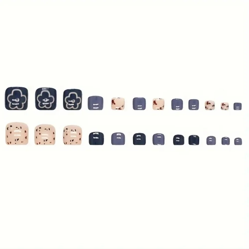 24 Pieces Fake Toe press on nails